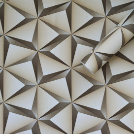 Самоклеюча плівка 3D 0,45х10м х 0,07мм Бежеві трикутники SW-00001235