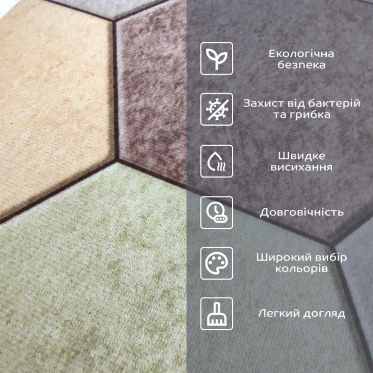 Влагопоглощающий коврик 380х580х3мм Шестиугольники (D) SW-00001571