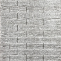 Самоклеющаяся декоративная 3D панель 700x770x5мм Серая полоска кирпич (183) SW-00000488