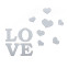 Дзеркальний декор акриловий самоклеючий Love срібло,11шт (D) SW-00002495