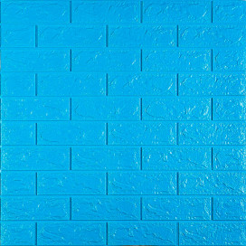3D панель самоклеюча 700х770х5мм цегла Блакитна (005-5) SW-00000297