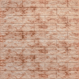 Декоративна 3D панель самоклейка 700х770х5мм Мармур червоний (цегла) (063) SW-00000035