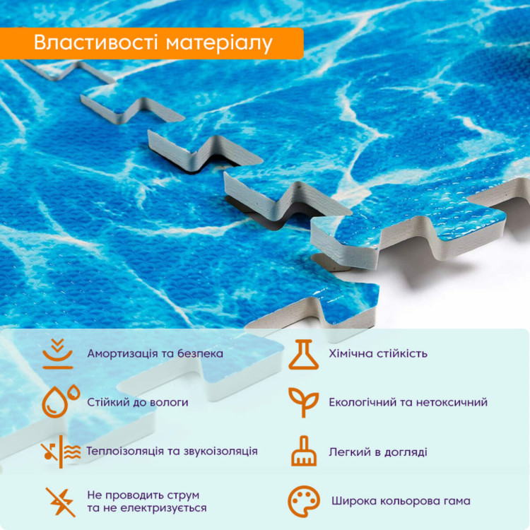 Пол пазл - модульное напольное покрытие 600x600x10мм океан SW-00000141