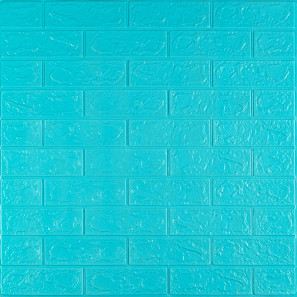3D панель самоклеюча 700х770х3мм цегла Бірюза (002-3) SW-00000573